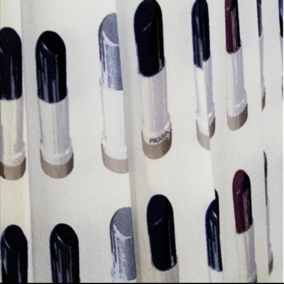 ICONIC PRADA LIPSTICK Pleated Silk SKIRT RUNWAY S/S 2000 Y2K IT 40/ 4 - Picture 7 of 13